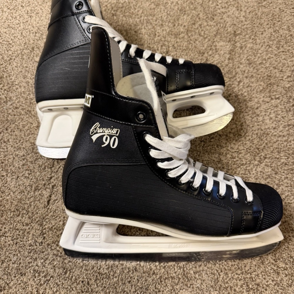 CCM Ice Hockey Skates Men's Skate Size 12 Champion 90 Black Stiff Skates
